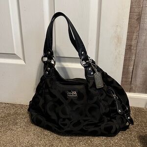 Coach Madison Hobo Bag Black Signature Shoulder Bag